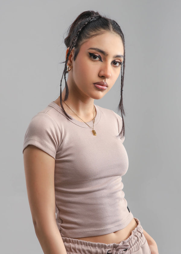 Cropped Ribbed Tee