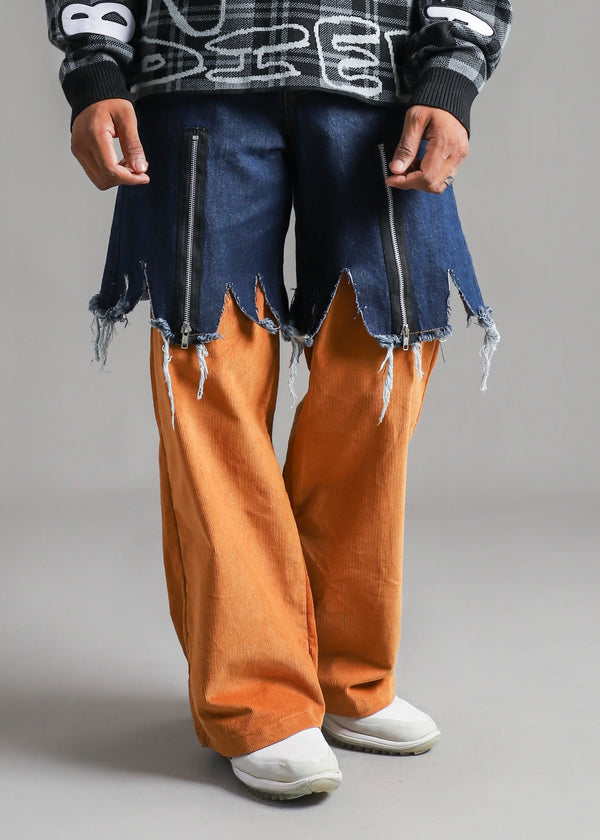 Denim Corduroy Pants