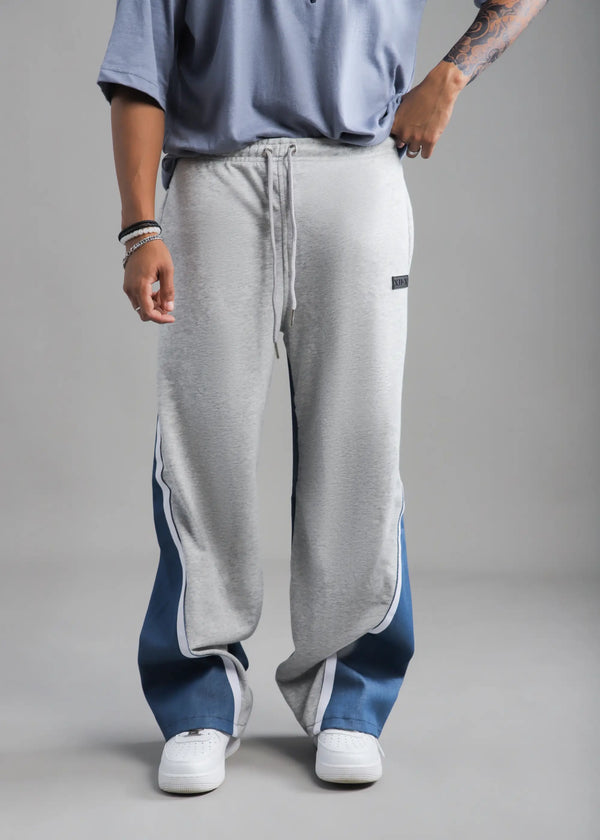 Terry Denim Wide Leg Pants