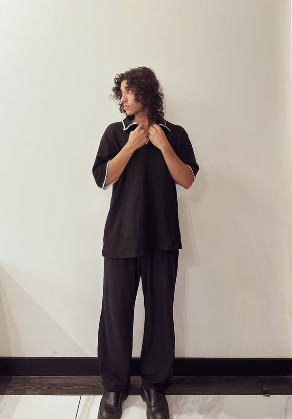 Waffle Terry Co-Ord – Black
