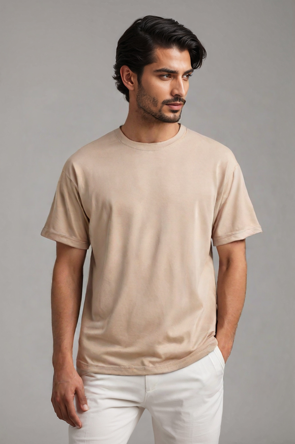 Basic Oversized Tee (Beige)