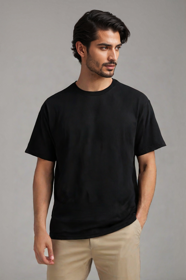 Basic Relaxed Fit Tee (Black)
