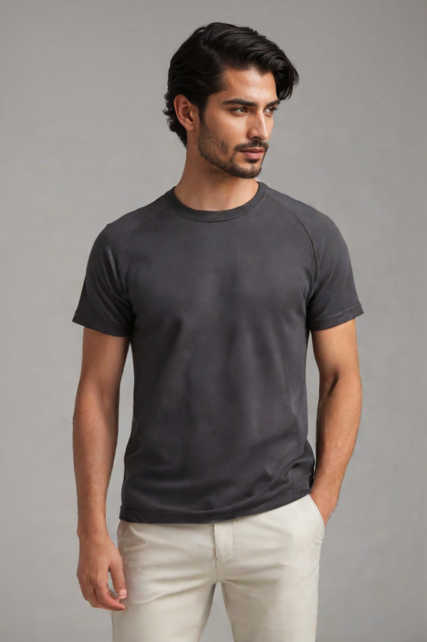 Basic Slim Fit Tee (Space Grey)