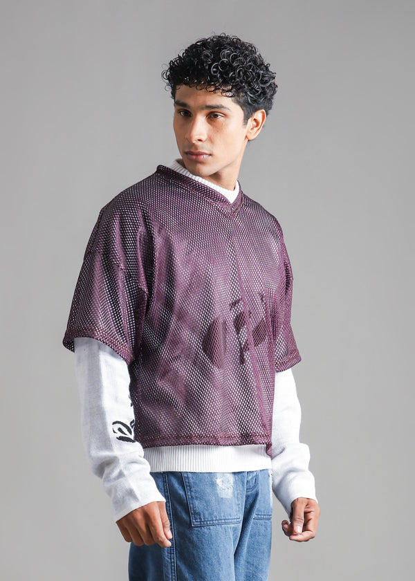Mesh Oversized Boxy T-Shirt