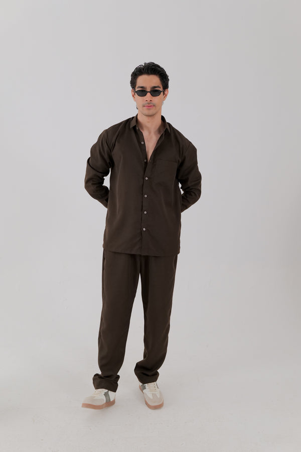 Cotton Co-Ord Set – Chocolate Brown