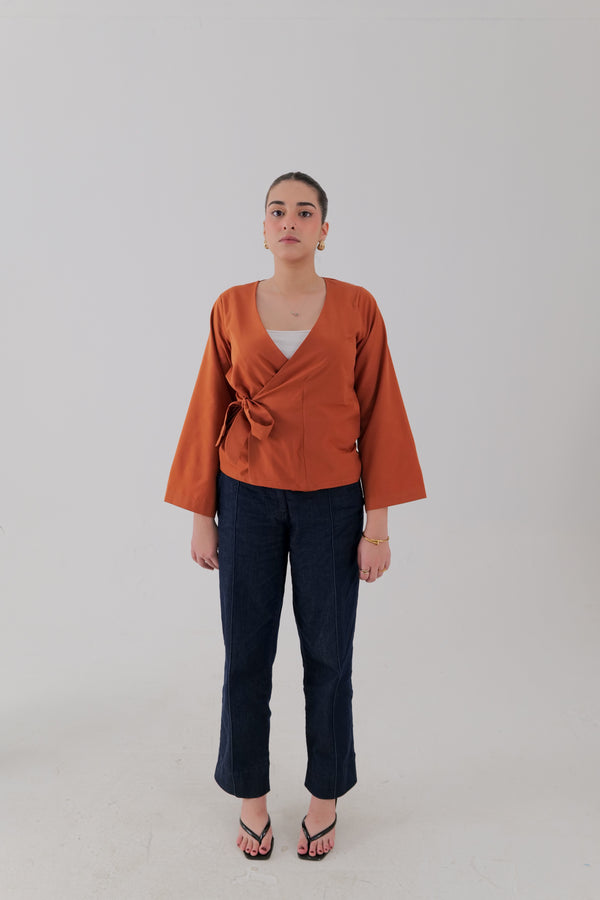 Wrap Blouse – Burnt Orange