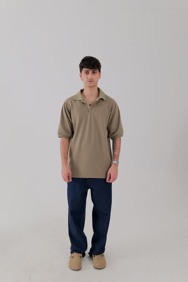 Cuban Collar Shirt – Desert Taupe